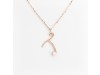 Nicolini Gioielli | Lettera alfabeto Iniziale T in oro rosa e perle. Made in Italy