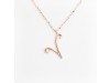 Nicolini Gioielli | Lettera alfabeto Iniziale V in oro rosa e perle. Made in Italy