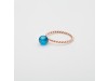 Anello donna con sfera colorata di Zircone, Anello Babol piccolo blu  | Nicolini Gioielli Shop