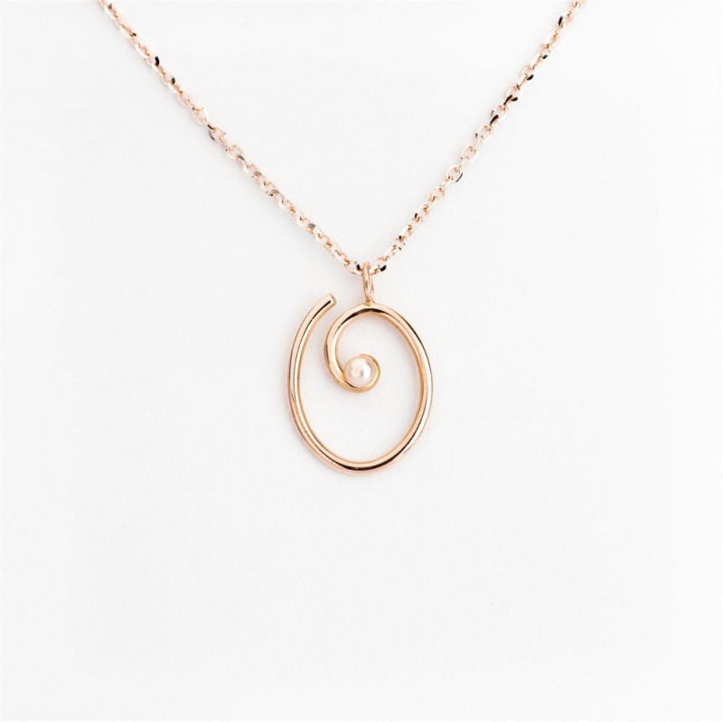 Nicolini Gioielli | Lettera alfabeto Iniziale O in oro rosa e perle. Made in Italy