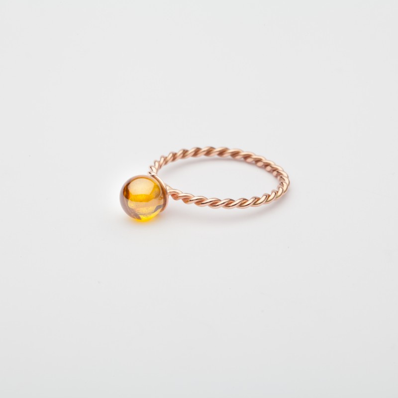 Anello donna con sfera colorata di Zircone, Anello Babol piccolo giallo  | Nicolini Gioielli Shop