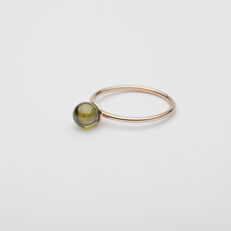 Anello donna con sfera colorata di Zircone, Anello Babol piccolo verde  | Nicolini Gioielli Shop