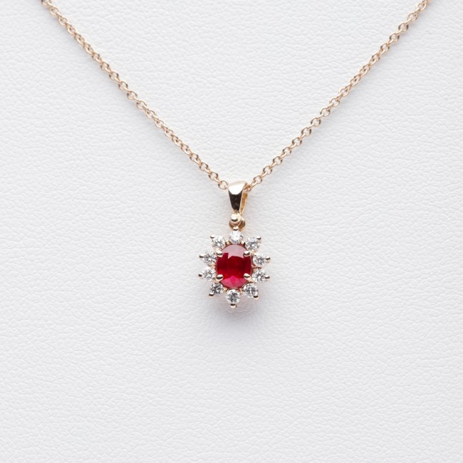 Ruby and diamonds pendant