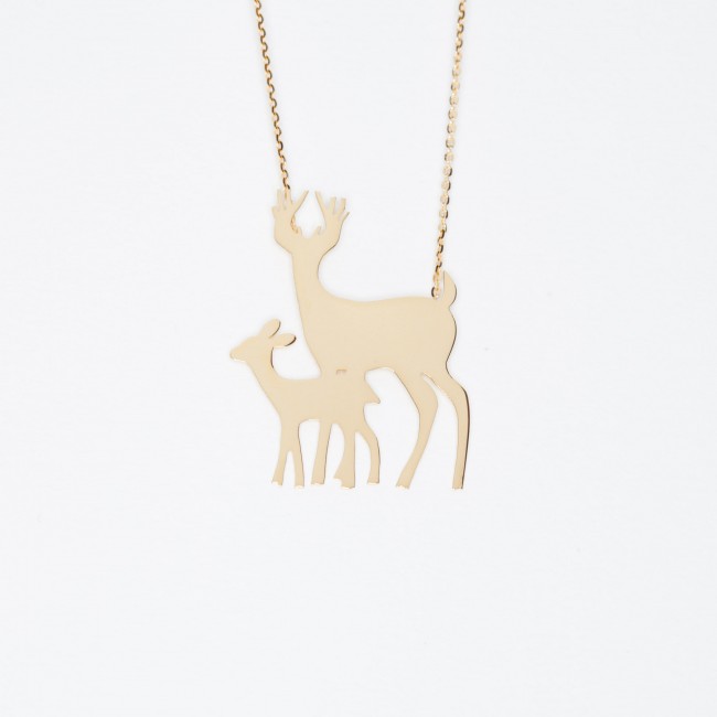 Necklace with doe and deer