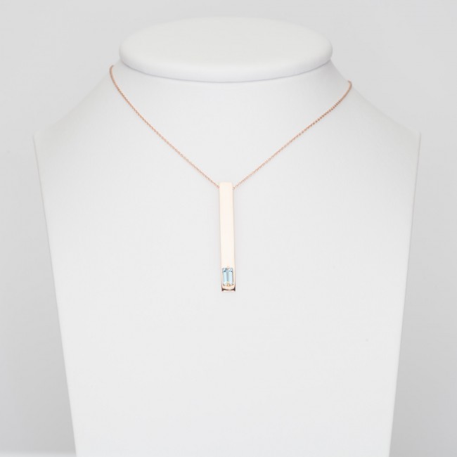 Charm in rose gold and aquamarine
