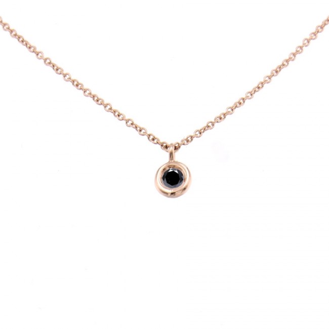 Rose gold charm with black diamond