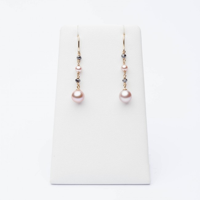 Rose pearls earrings