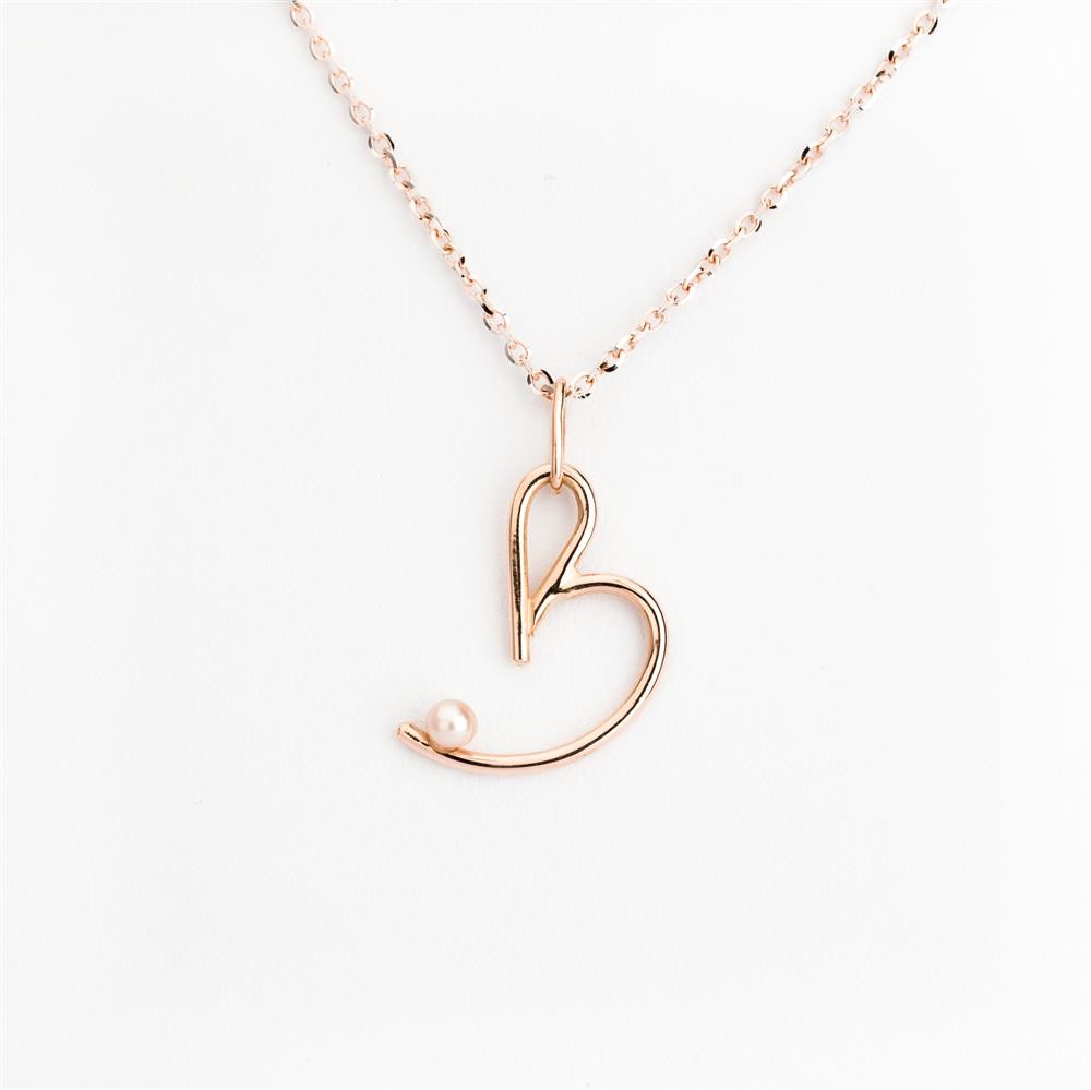 Rose gold hotsell b necklace