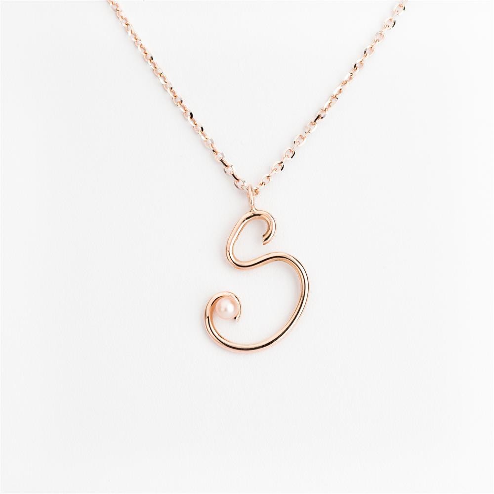 Rose gold s necklace clearance