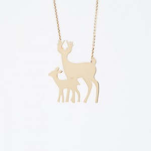 Necklace with doe and deer
