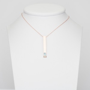 Charm in rose gold and aquamarine