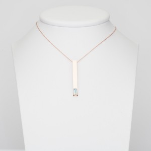 Charm in rose gold and aquamarine