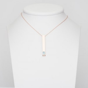 Charm in rose gold and aquamarine