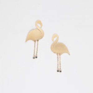 Earrings with flamingo