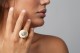 Ring in matte gold with green amethyst