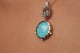 Charm in white gold and turquoise