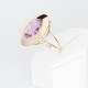Ring in 18 kt yellow gold with natural amethyst