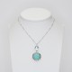 Charm in white gold and turquoise