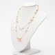 Long necklace in rose gold and black diamonds